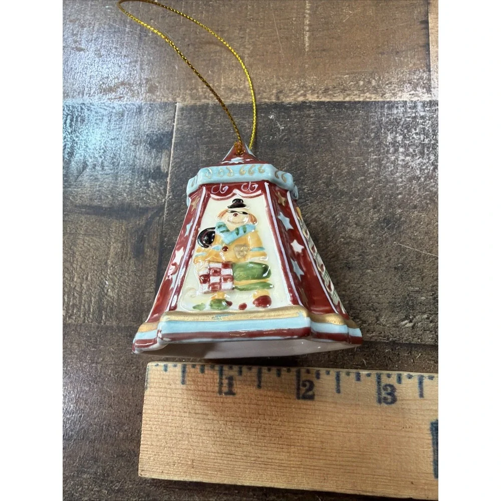 Villeroy & Boch Porcelain Christmas Bell Circus Carousel Clown Ornament 1989 Vtg